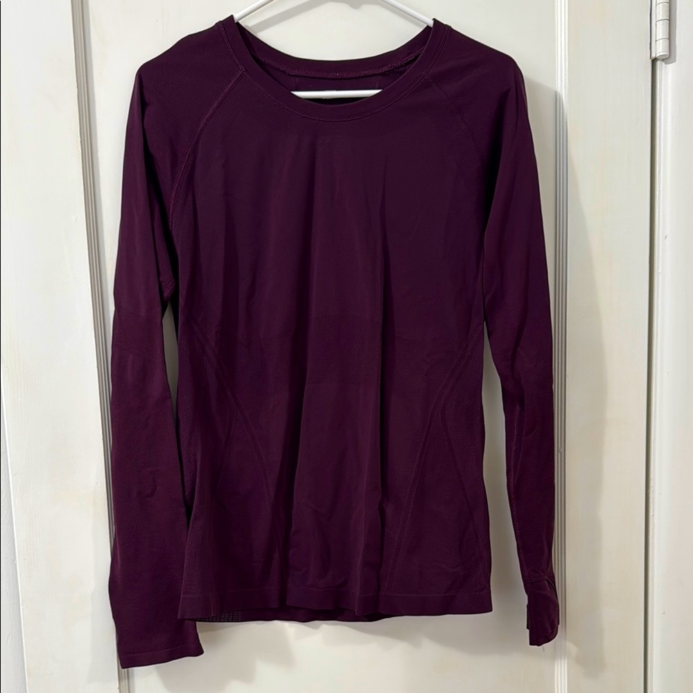 Athleta Purple Fitted Long Sleeve T-Shirt